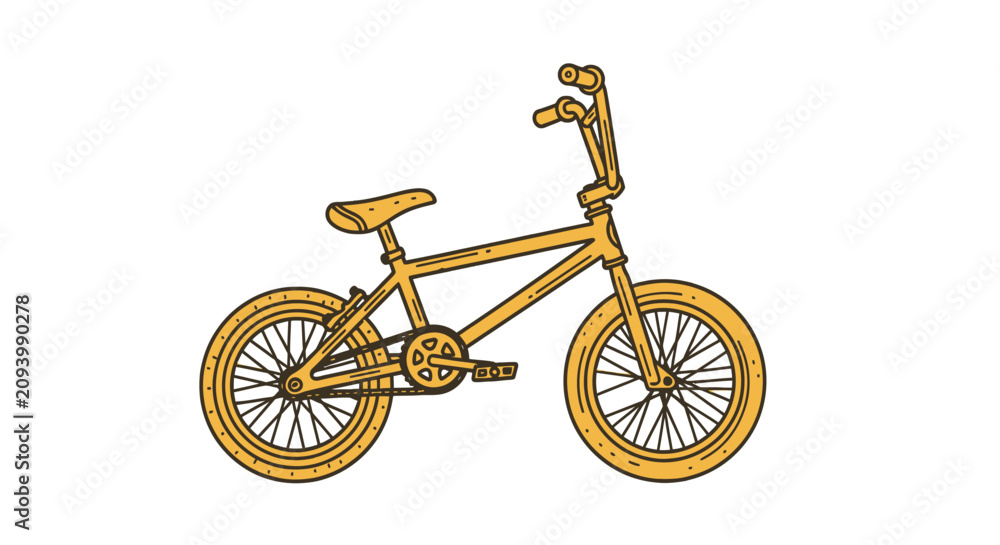 Obraz premium Yellow bmx bike for extreme sports and stunts