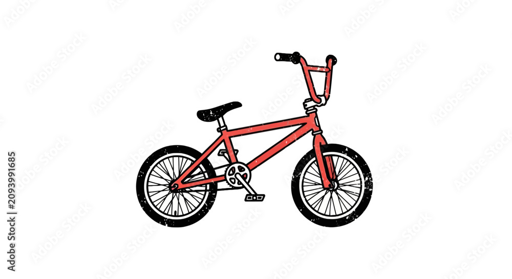 Obraz premium Red bmx bicycle in distressed vintage style