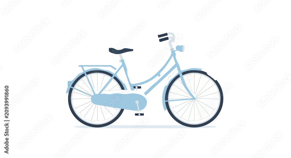 Fototapeta premium Classic blue city bicycle with chain guard and rear rack