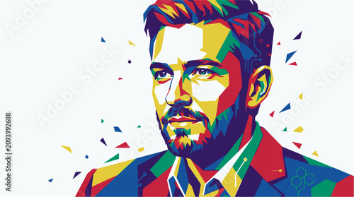 Bild auf Leinwand Man with beard and short hair.