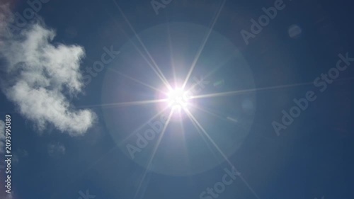 【4K】太陽の周りに輝く神秘的なハロ（日暈）：青空と巻雲に現れた美しい光の輪。自然の奇跡とインスピレーションを捉えた気象映像素材　[4K] Majestic Solar Halo Around the Sun: Beautiful Optical Phenomenon in Blue Sky with Cirrus Clouds, Nature B-roll 撮影日：20260707-1

