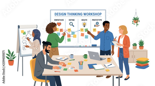 Diverse entrepreneurial team discussing business strategy and project management in a modern workspace