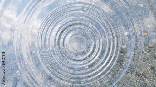 Abstract Water Ripple Background with Circular Wave Pattern and Transparent Liquid Texture