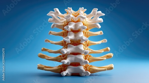Cervical Vertebrae Model: A detailed anatomical model showcasing the structure of human cervical vertebrae.