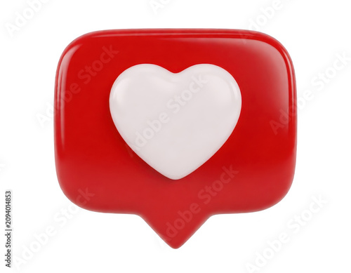 Red Youtube Like Button 3d Render Transparent Background