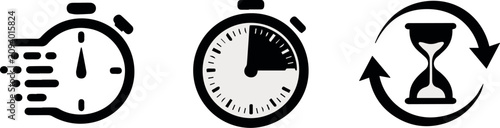 Fotografi time stopwatch timer hourglass icons for productivity scheduling