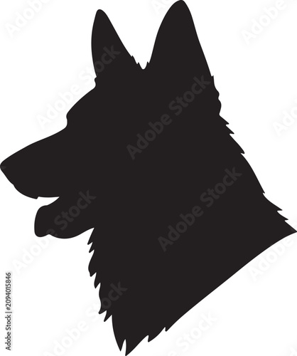  German shepherd head silhouette vector.