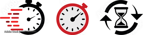 Schilderij op canvas time stopwatch timer hourglass vector icons for scheduling reminder