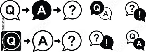 Bild auf Leinwand Question and answer icon set