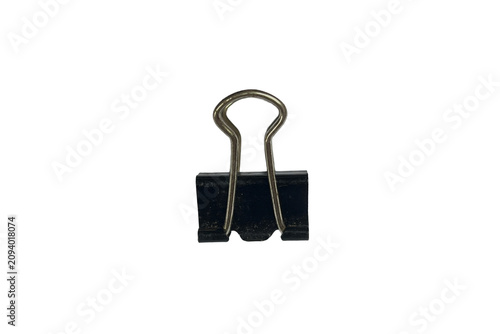 Foto Black Binder Clip Isolated on Transparent Background PNG Office Stationery Faste