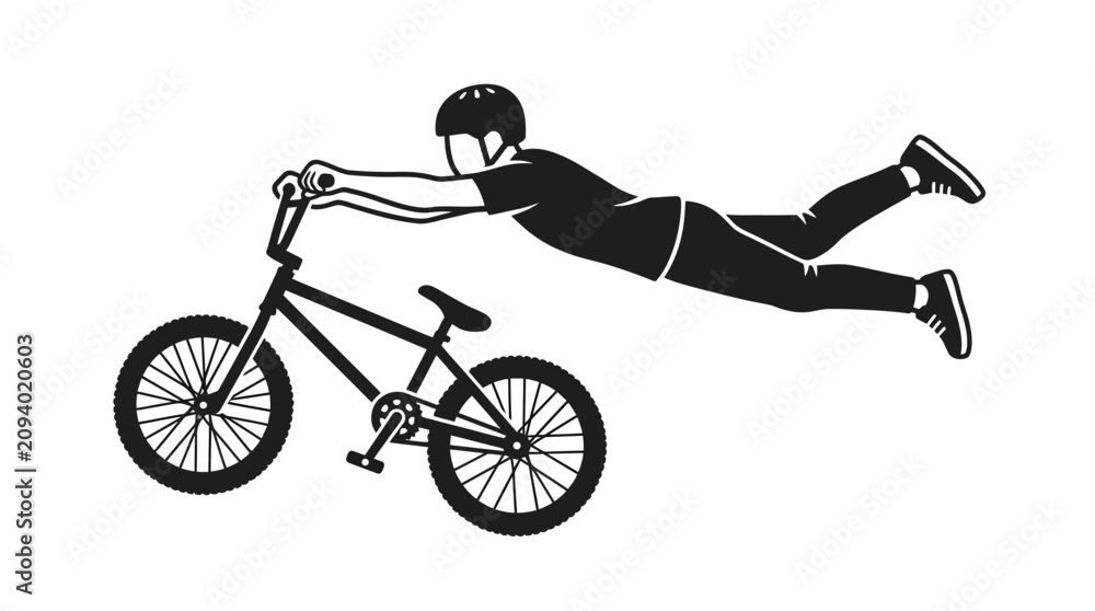 Obraz premium BMX Rider Performing Freestyle Stunt with Bicycle