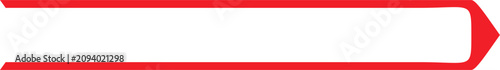 Photos Red minimalist arrow border design, Linear horizontal frame element, Clean geome
