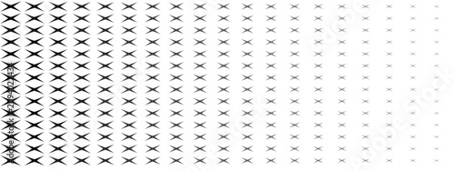 Seamless star shape pattern, Black and white sharp geometric background, Abstract cross gradient grid, Minimalist monochrome texture