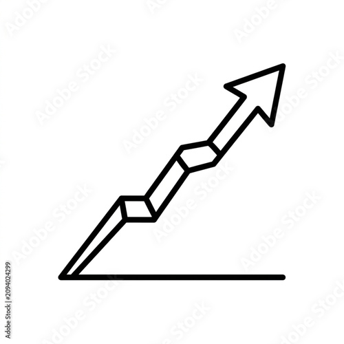 Obraz na płótnie Upward trending graph with arrow indicating growth and progress.