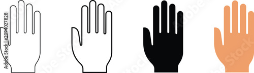 Foto Diverse hand icon set in outline and solid styles for inclusion and communicatio