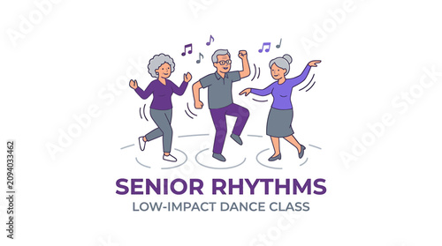 Senior citizens dancing together happily.