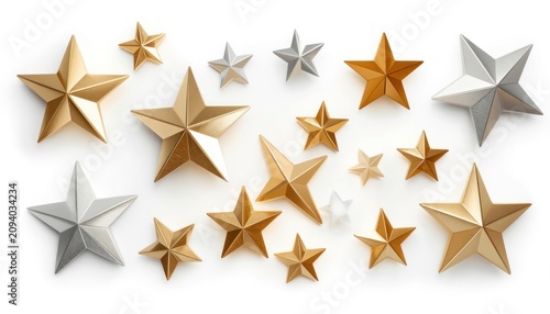 golden stars isolated on white