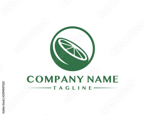 Green lime fruit logo design