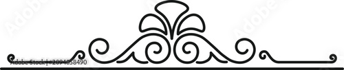 Foto Black Vintage Scroll Divider Ornament for Page Design Border