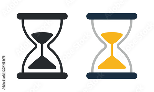 Vector Hourglass In Glyph And Flat Icons