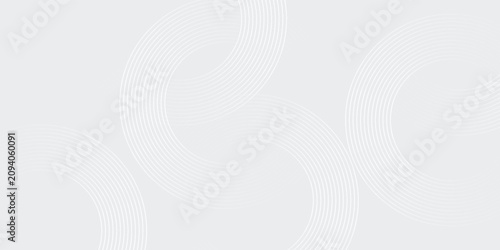 Obraz na plátne Abstract white glowing geometric lines on gray background