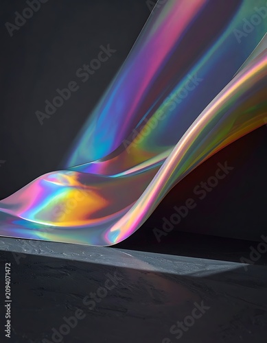 Iridescent holographic foil sheet closeup.