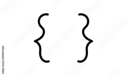 abstract doodle hand drawn black second bracket vector illustration.