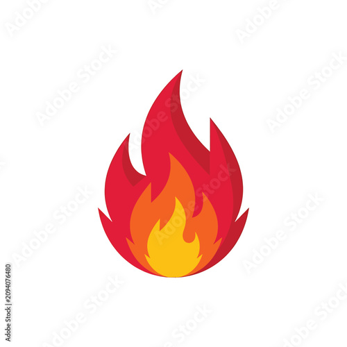 Fényképezés Flame icon burning fire symbol.