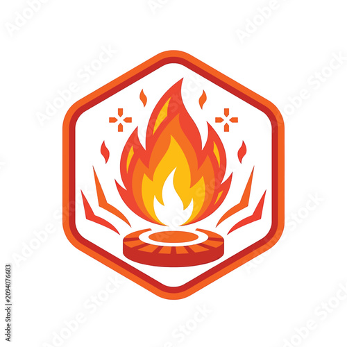Fotografía Flame Icon Fire Symbol Graphic Design.