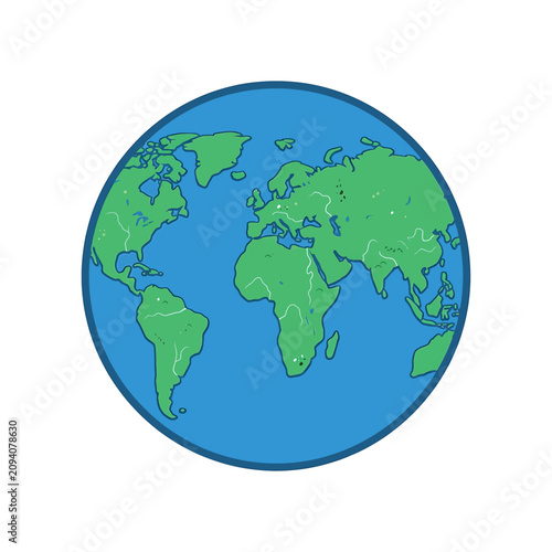Globe Earth Planet World Map.