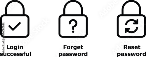 Account Security Lock Status Icon Set