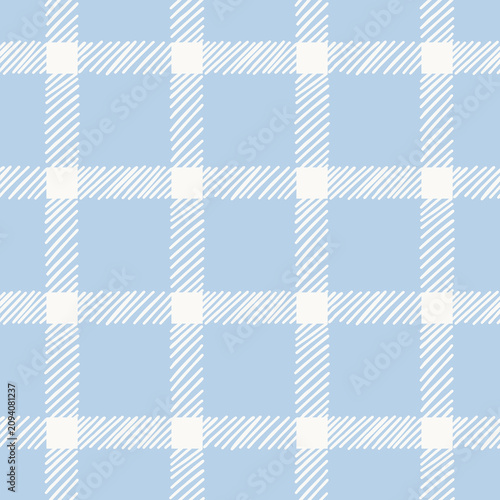 Foto Seamless background pattern with hand drawn light blue windowpane plaid check te