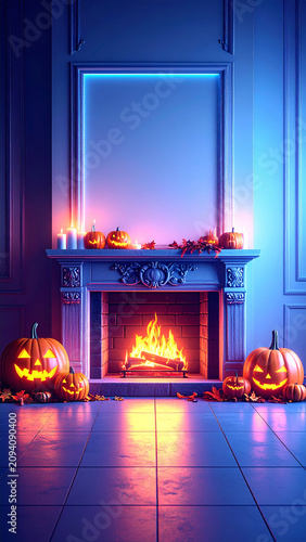 Organic Halloween Flat Lay Background with Natural Autumn Harvest Elements