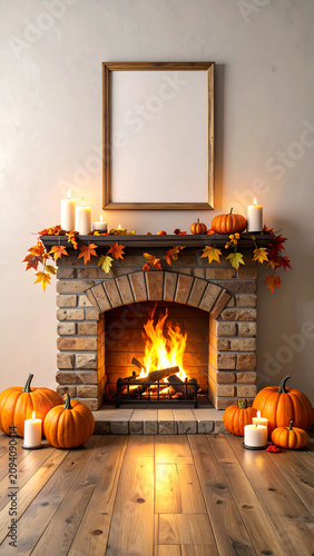 Organic Halloween Flat Lay Background with Natural Autumn Harvest Elements