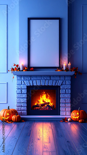 Organic Halloween Flat Lay Background with Natural Autumn Harvest Elements