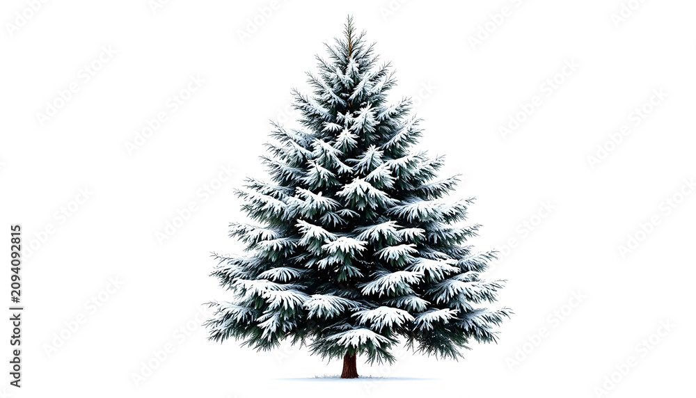 Fototapeta premium Dense leafy tree isolated on white background high resolution 
