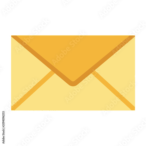 Valokuva Yellow envelope icon on white background for communication and mail symbol