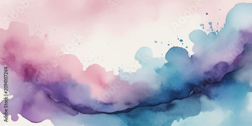Fotografía Abstract Watercolor Sky Background with Soft Blue Clouds Sunlight and Dreamy Clo