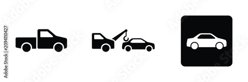 No parking vector sign collection featuring tow-away symbols, prohibited parking road signs, traffic warning icons, vehicle restriction and public safety graphics, modern flat vector illustration