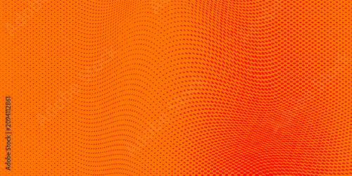 Obraz na plátně Abstract orange and red halftone pattern banner vector background