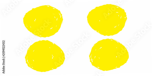 Rough Yellow Circular Shapes Against White Background