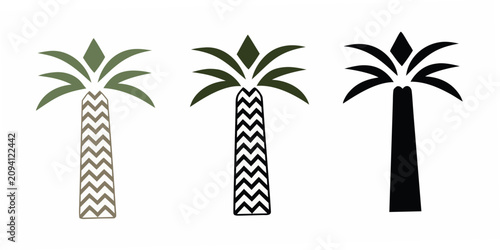 Palm Tree Silhouettes Three Variations In Vector Illustration Style