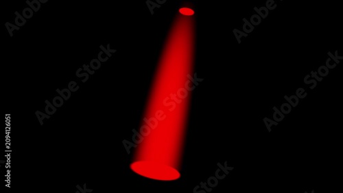 4K Red Spotlight Beam On Black Background Stage Light Ray Seamless Loop Video