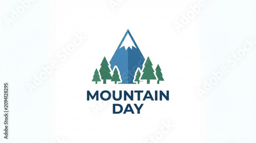 Mountain Day, eco friendly, nature conservation, outdoor recreation, vector logo