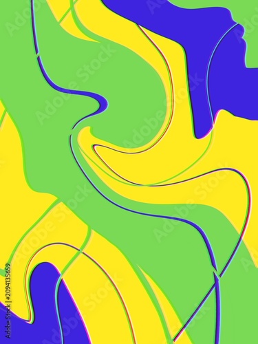 Colorful Green and Blue Abstract Flowy Marble Wallpaper Background 