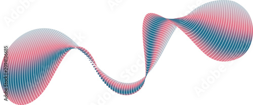 Vector dynamic wavy stripes abstract gradients color wave of many lines. Curve colored lines on transparent background