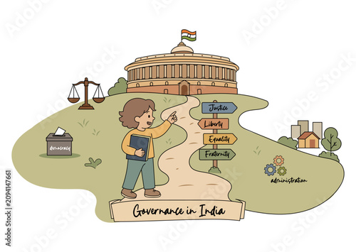 Obraz na płótnie toddler learning about indian government and indian parliament