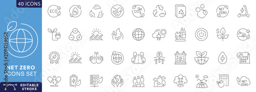Foto Net Zero icons set