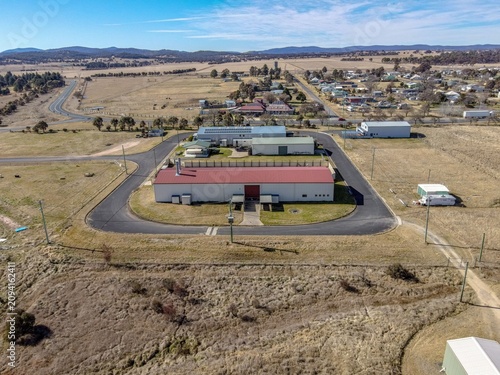 An aerial view of the village of Deepwater in Glen Innes Highlands, New South Wales, Australia.