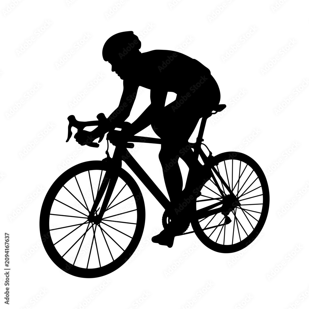 Obraz premium Bicycle rider silhouette, cycling icon, bike vector, cyclist illustration